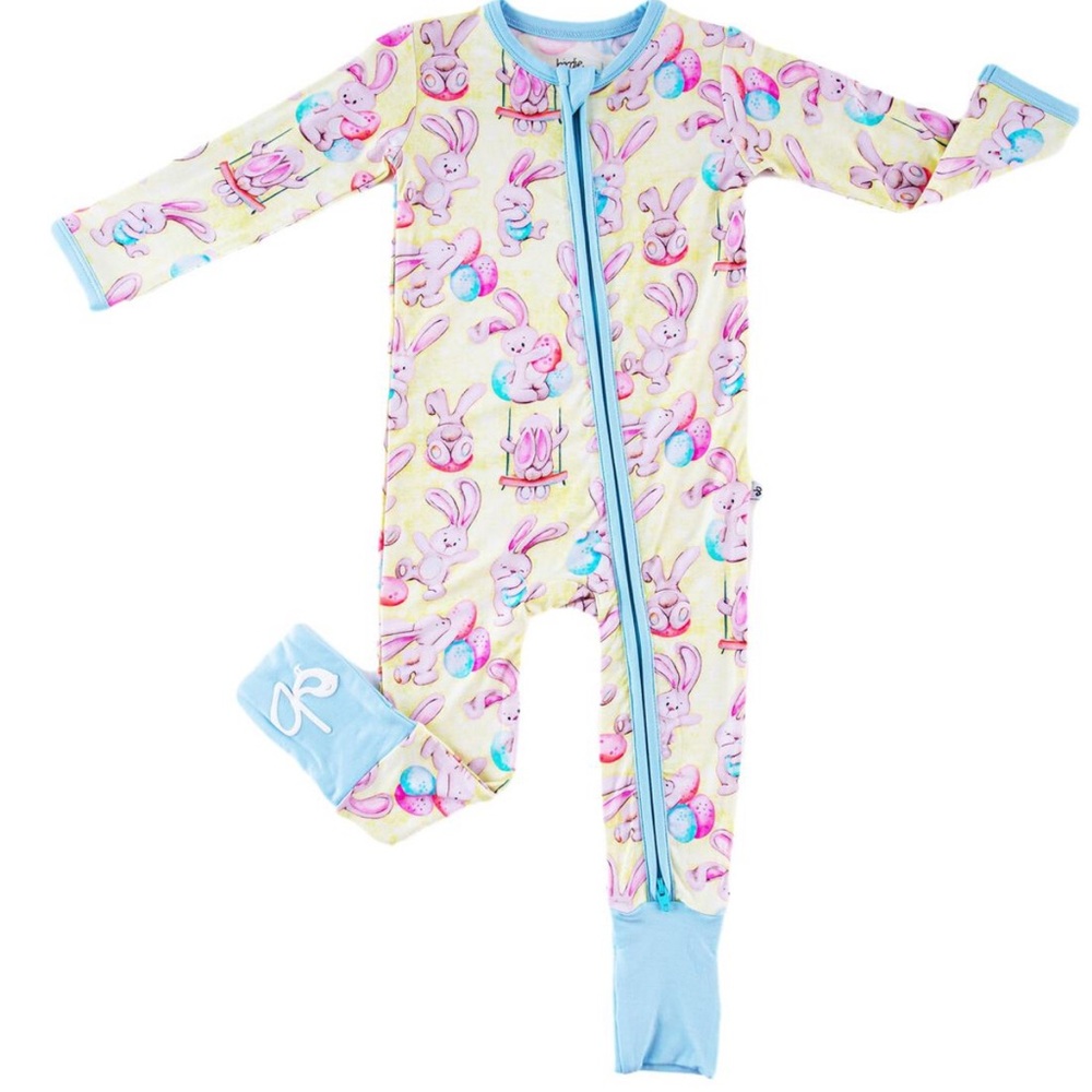 Birdie Bean Zippy, 0-3 months, “Oliver” Easter Bunny print